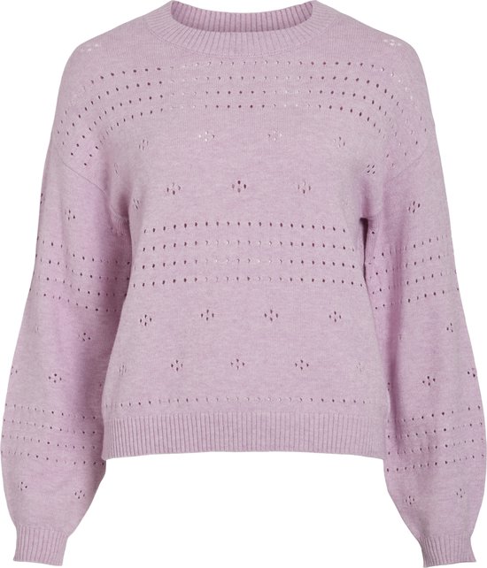 Vila Pull Viril L/s O-cou Pointelle Knit Top 14101222 Winsome Orchid/melange Femme Taille - XL