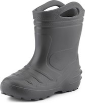 Ladeheid LA-KL-051 Kinder Regenlaarzen - Rubber - met Binnenschoen en Grepen - Waterdicht - EVA - Wasbare Binnenschoen – Grafiet – 24