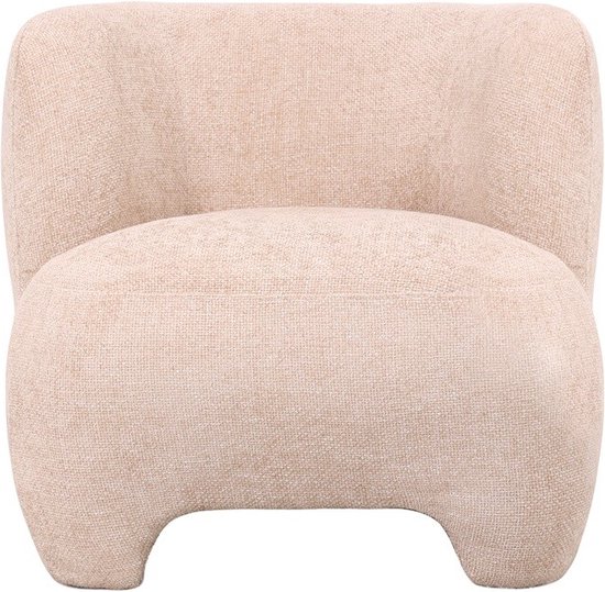 Fauteuil Lorain en tissu chenille beige