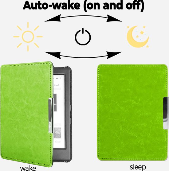 Lunso Geschikt voor Kobo Glo / Glo HD / Touch 2.0 hoes (6 inch) - sleepcover - Groen van Lunso — afbeelding 4