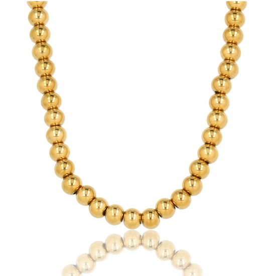 Gouden ketting met 7mm balletjes.