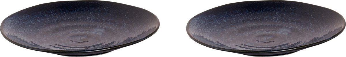 Palmer - Kiryu - Bord - 2 stuks - ø 23,5 cm - Blauw - Porselein - Bordenset