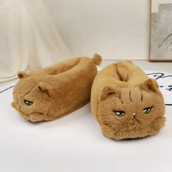 Grappige Katten Pantoffels | Pantoffels voor Heren en Dames | One Size Fits All | Zachte Binnenschoenen | Katten Pantoffels met Gezicht | Warme Huisschoenen | Comfortabele en Leuke Pantoffels