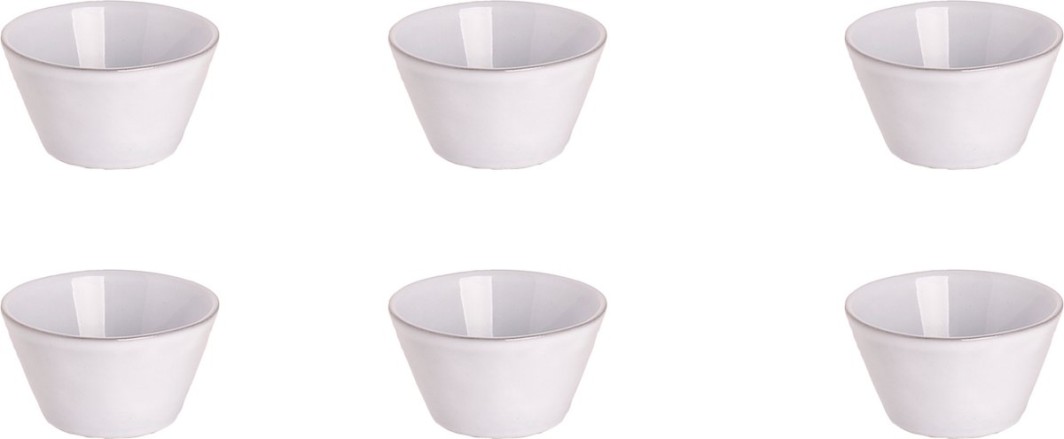 Palmer - Ecogres Plano - Ramekin - Kom - Schaal - 6 stuks - ø 9 cm - Wit - Stoneware - Bordenset