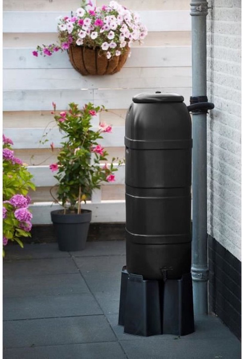 NATURE Wateropvangset - 100 liter - Kolomvorm - Anti-UV behandeld - Gemaakt in Europa - Zwart