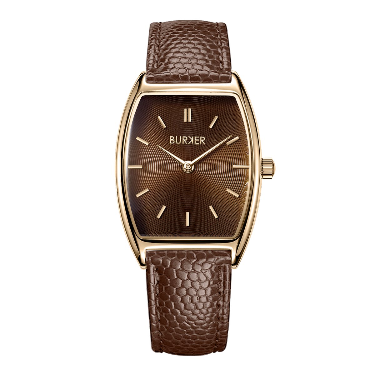 BURKER Grace Horloge Dames - Ovaal - Goud Bruin - Bruin - Leren Band - 25 mm