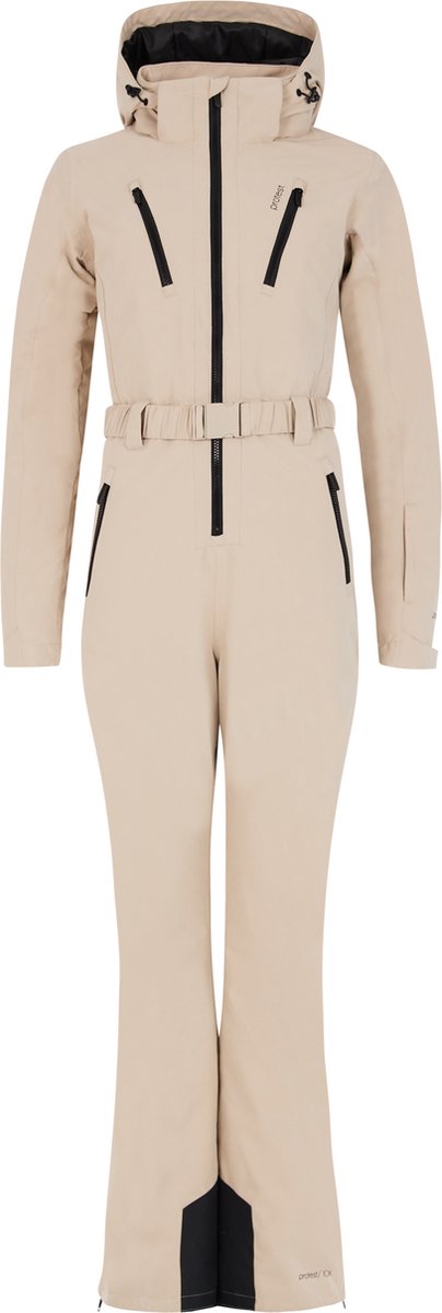 Protest Prtsaga – Skipak Dames – Waterafstotende afwerking – Waterkolom 10K – Afneembare capuchon Beige