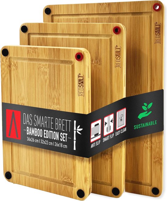 Set met 3 stapelbare houten planken voor groenten en fruit