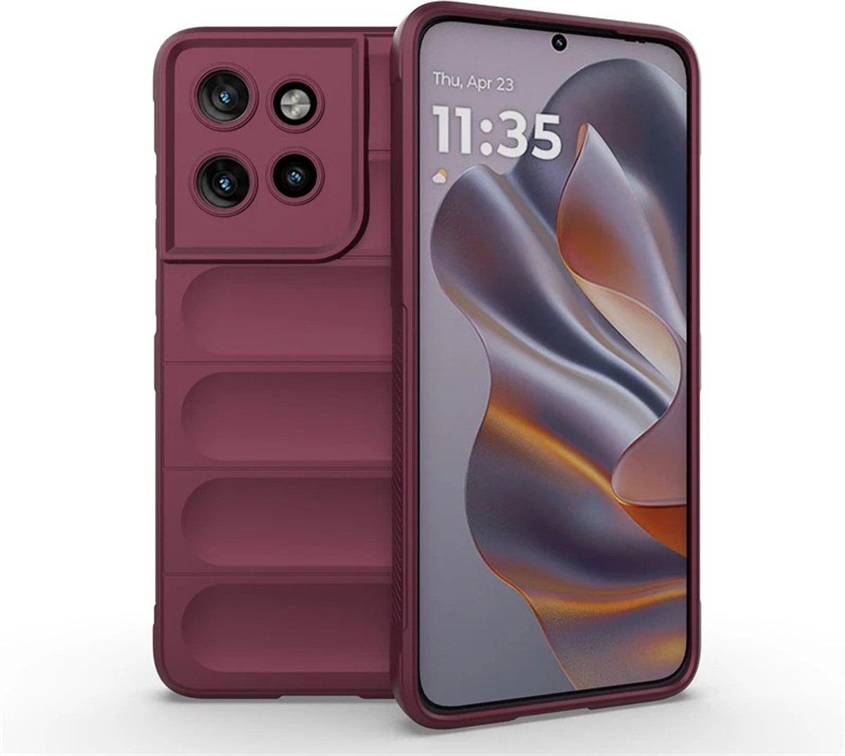 MobyDefend Hoesje - Geschikt voor Motorola Edge 50 Neo / Edge 60 Neo - TPU Gripcase - Paars