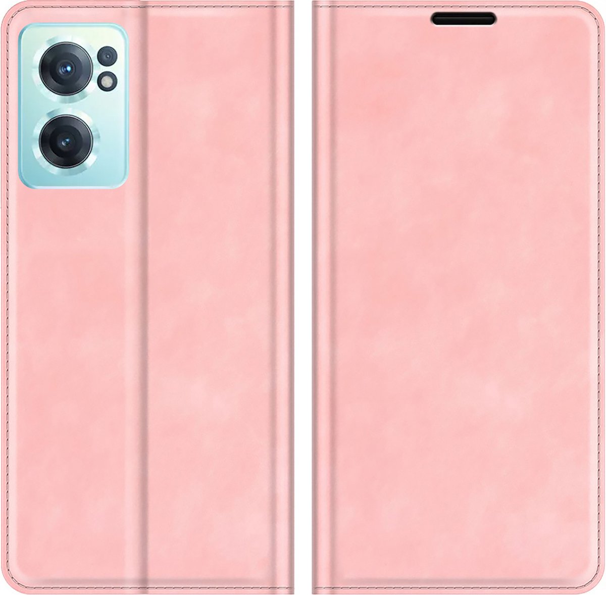 Cazy hoesje geschikt voor OnePlus Nord CE2 - Hoesje met Pasjeshouder - Luxe Book Case - Roze