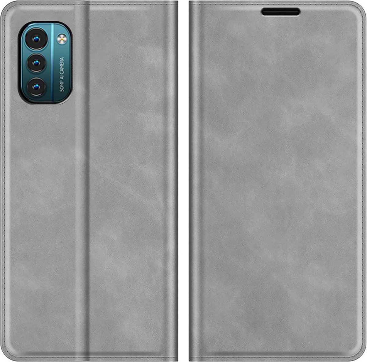 Cazy hoesje geschikt voor Nokia G11/G21 - Hoesje met Pasjeshouder - Luxe Book Case - Grijs