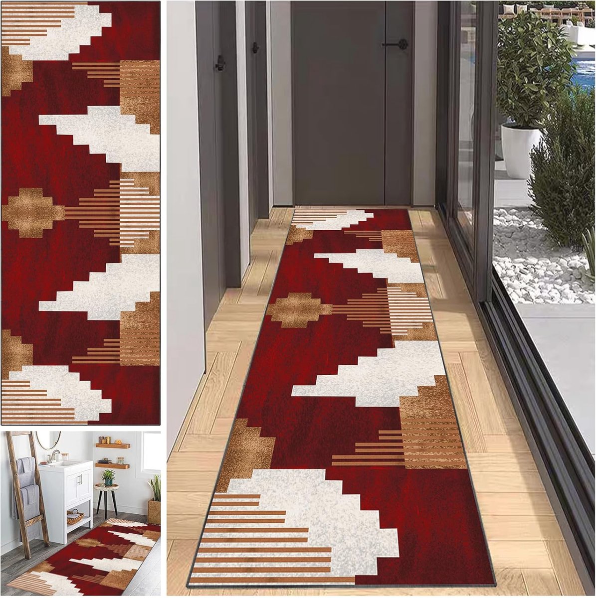 Antislip Keukentapijt Wasbare Loper voor Hal Badkamer en Ingang Vintage Vloerkleed 50 x 150 cm