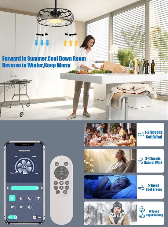 Plafondlamp RGB Alexa Bluetooth Kleur Luidspreker Muziek LED Ronde Verlichting Kroonluchter Plafondventilator Met Licht Ingebouwde Lamp Stil Met Afstandsbediening Fan Design