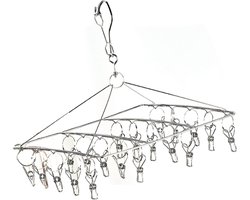 Roterende Kledingdrooghanger van Roestvrij Staal - Sterk Draagvermogen - Hoog Elastiek - Sokkendrooghanger - Vierkant 33x25mm