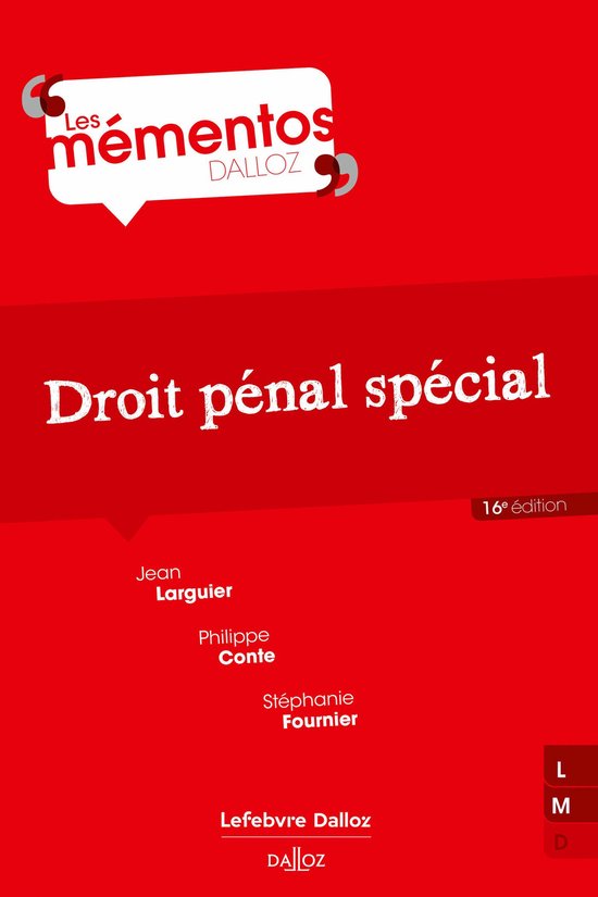 Mémentos - Droit pénal spécial. 16e éd. (N) - cover