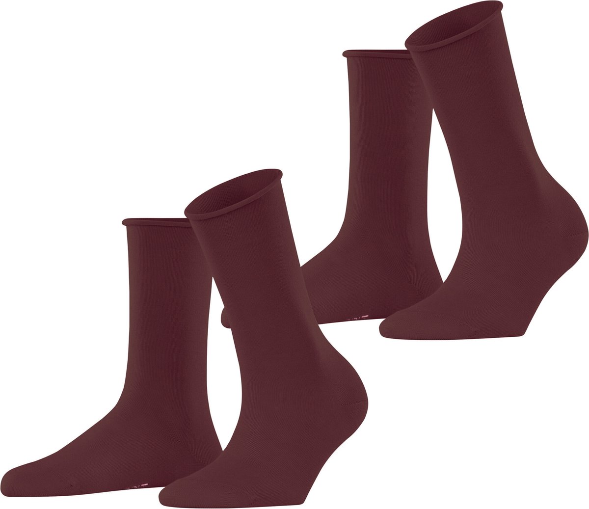Esprit Basic Pure 2-Pack eenkleurig katoen multipack sokken dames rood - maat 39-42