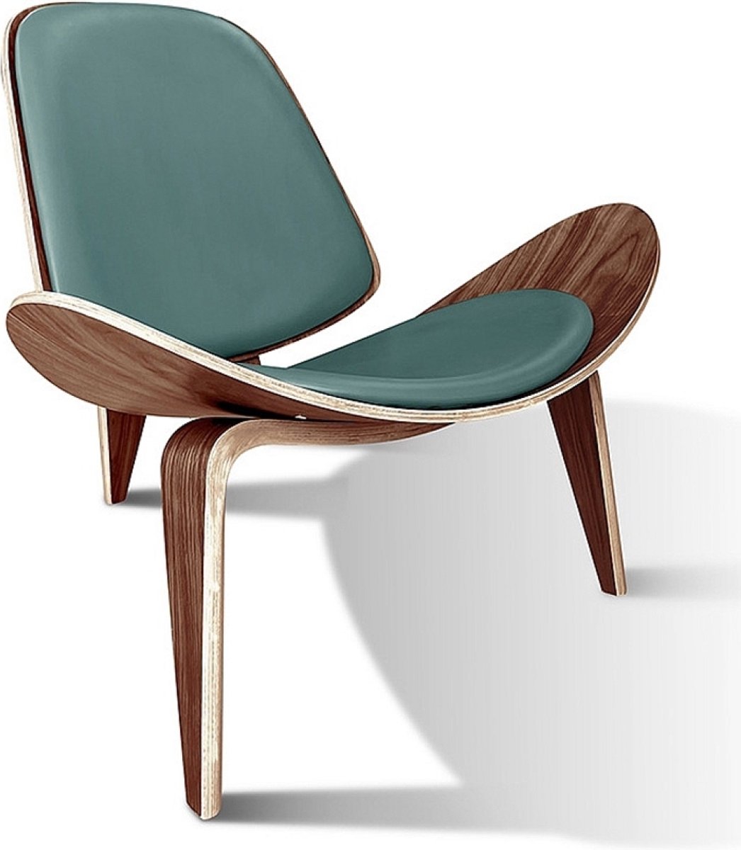 OHNO - Tonder Lounge Stoel - Bruin, Groen - Leatherlook zitting