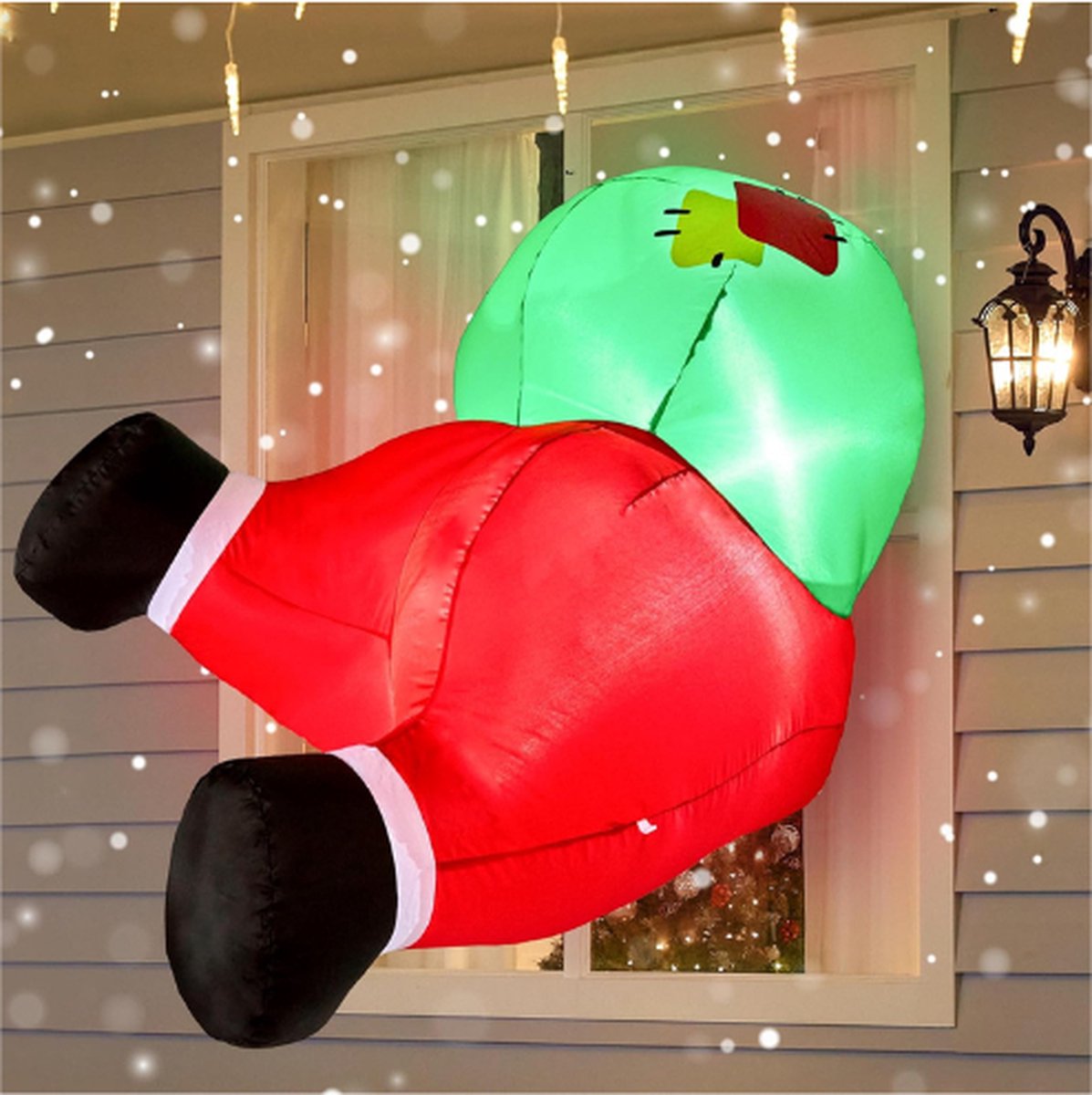Opblaasbare Kerstman Met Stukke Billen Uit Het Raam - 3 FT - Opblaasbare Kerstdecoratie Met Ingebouwde LED Verlichting Voor Raamdecoratie - Kerstfeest - Buiten - Tuin - Oprit Versiering