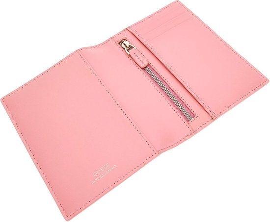 GUESS Cuir Étui pour carte d'identité Passport Holder Light Pink Rose