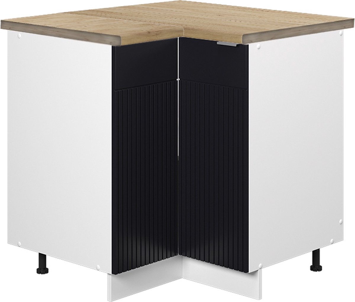 Vicco Fame-Line Hoekkast – 80.5 cm, WB Eik Zwart gestreept Zwart gestreept/Wit