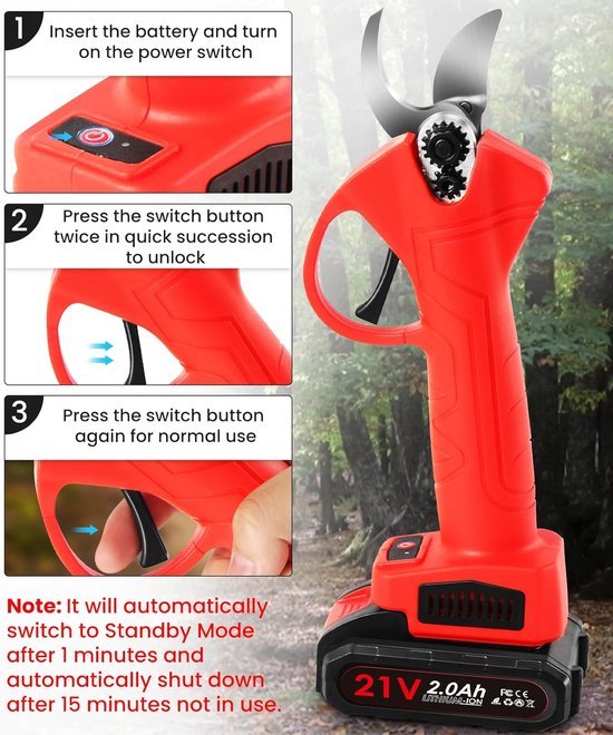 Elektrische Snoeischaar - Incl. Koffer - Takkenschaar - Efficiënte