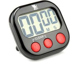 foto van H&S Keuken Timer Digitale Koken Timer Magnetische Countdown Klok Groot LCD-scherm Luid Alarm - Zwart