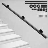 Aufun 95cm Trapleuning Voor Trap U-Vormige Metalen Leuning Veiligheid Leuning Trap Leuning Balusters Terras Leuning Zwart
