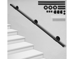 Trapleuning Gepoedercoat Leuningen Diameter 32 mm Outdoor Indoor Zwart Lengte 150cm