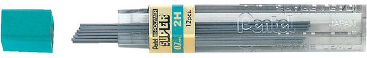 Potloodstift pentel 2h 0.7mm 12st zwart | 12 stuks