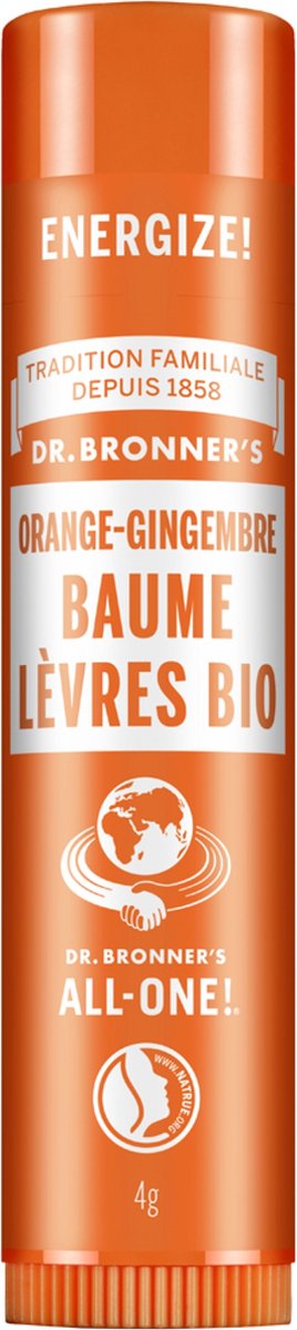 Dr Bronner's Biologische Lippenbalsem 4 g (Geur : Sinaasappel-gember)