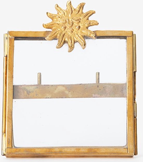 Logbuch-Verlag Elegant Jewellery Box Made of Glass and Metal, Gold