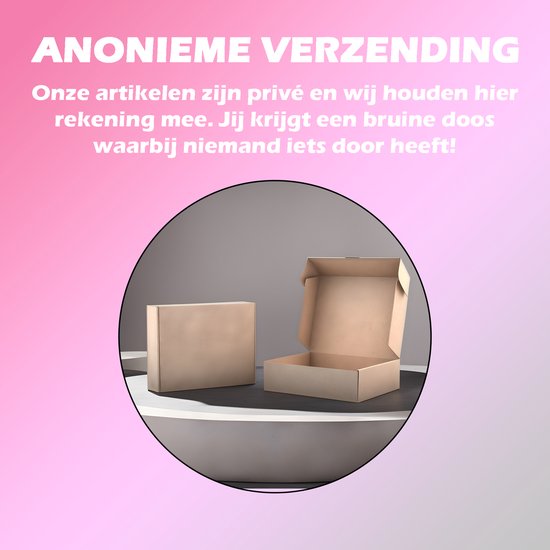 Twee bruine verzenddozen, waarvan één open. Tekst: Anonieme verzending.