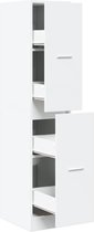 vidaXL - Armoire à pharmacie - 30x41x144,5 - cm - décoré - bois - blanc