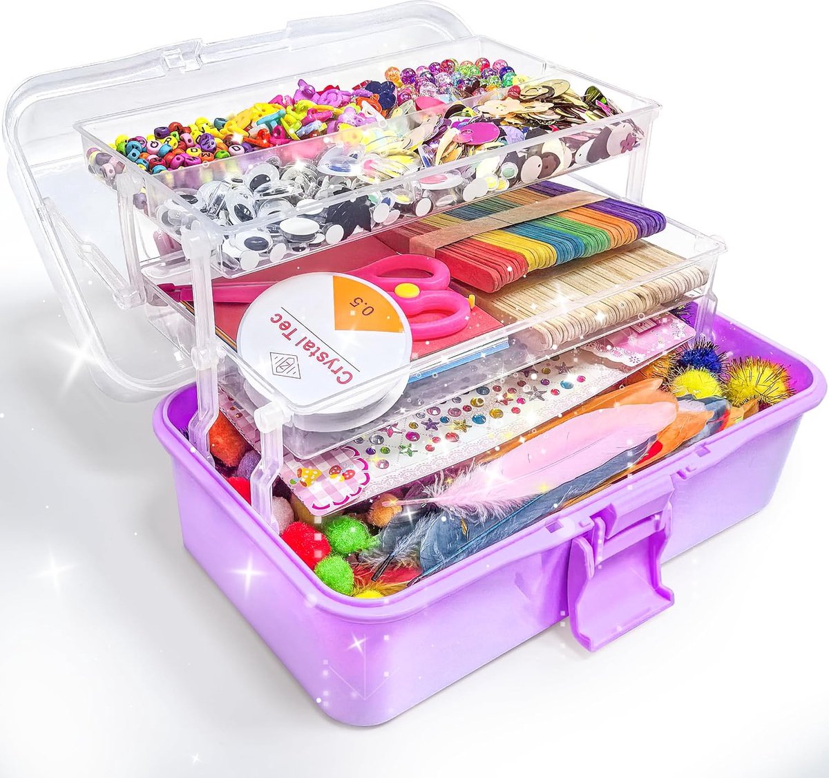 Lexium Knutselkoffer - Knutselset - Knutseldoos - Knutselbox - Creatief Speelgoed voor Kinderen - Knutselen Meisjes - Knutselen Jongens