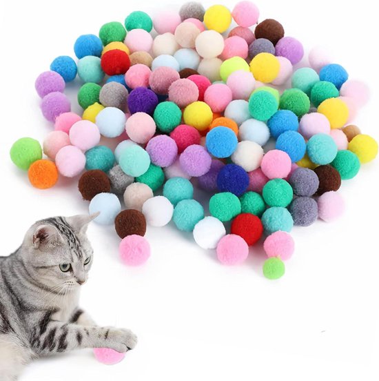 YUTOU 50 stuks kattenspeelgoedballen 3 cm, kleurrijk kattenpluche speelgoed, zachte kattenballen, elastische kattenpompons, kattenspeelgoed, interactief kattenspeelgoed voor huisdieren, katten YUTOU 50 stuks kattenspeelgoedballen 3 cm, kleurrijk kattenpluche speelgoed, zachte kattenballen, elastische kattenpompons, kattenspeelgoed, interactief kattenspeelgoed voor huisdieren, katten