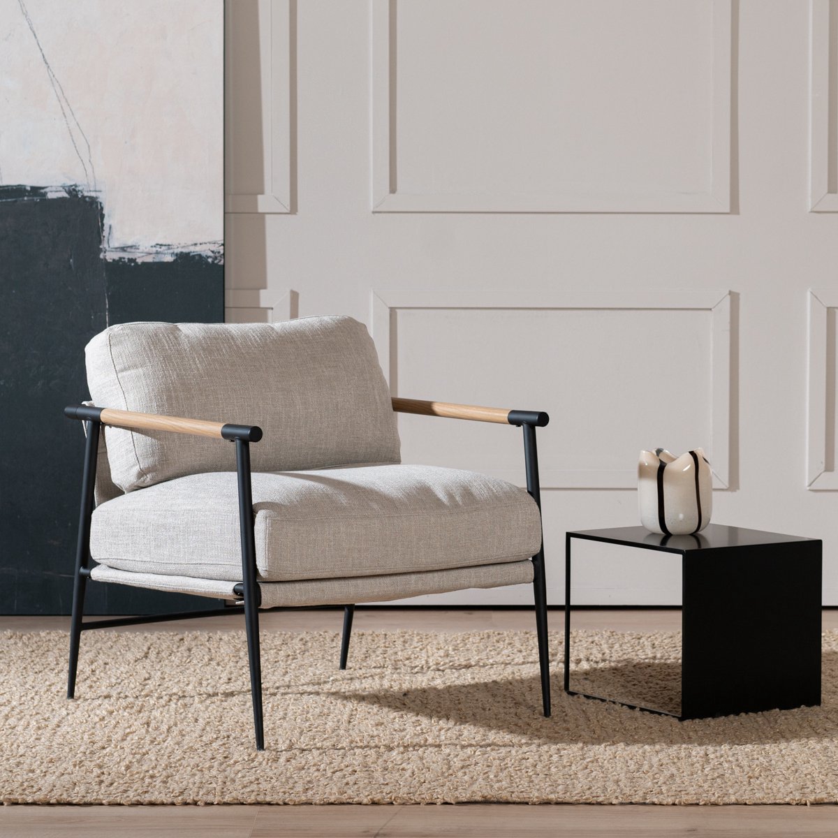 Bronx71® Fauteuil Jade linnen taupe