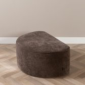 Bronx71® Hocker Lune halve maan chenille bruin