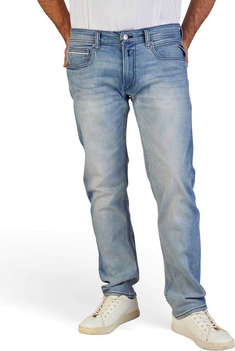 Replay Heren Jeans Broeken Grover regular/straight Fit Blauw Volwassenen Denim Jeansbroek