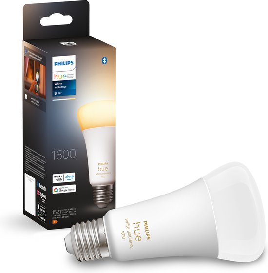 Philips Hue E27 standaardlamp - Warm tot koelwit licht - 1600 lumen
