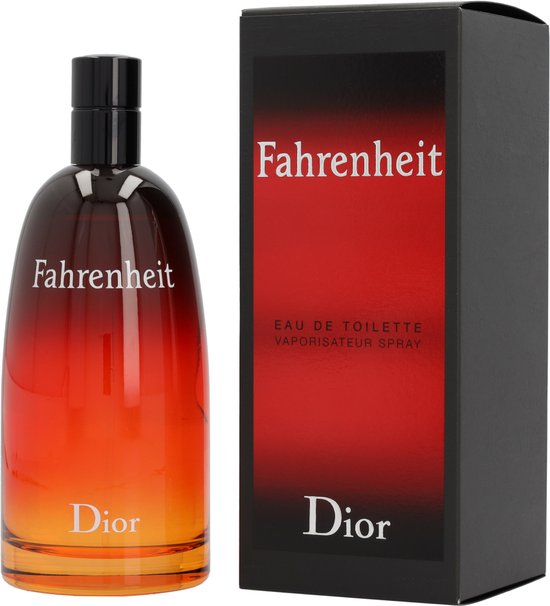Dior Fahrenheit Eau de Toilette flacon met rode en zwarte verpakking.
