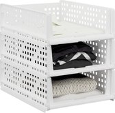 Zikenis Kledingkast-organizer, Stapelbare Kastorganizer, Opvouwbare Multifunctionele Opbergbakjes, Opbergkisten, Lade-opslag voor Slaapkamer, Keuken, Kantoor, Badkamer, 5 Stuks