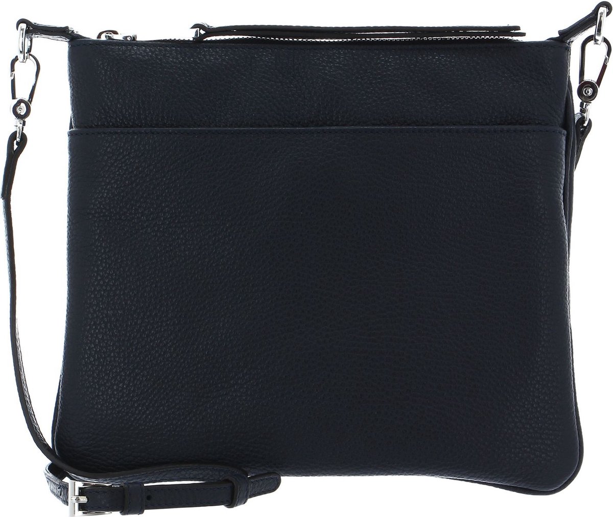 abro Leren Schoudertas Leather Adria Crossbody Bag Onefold Navy Blauw