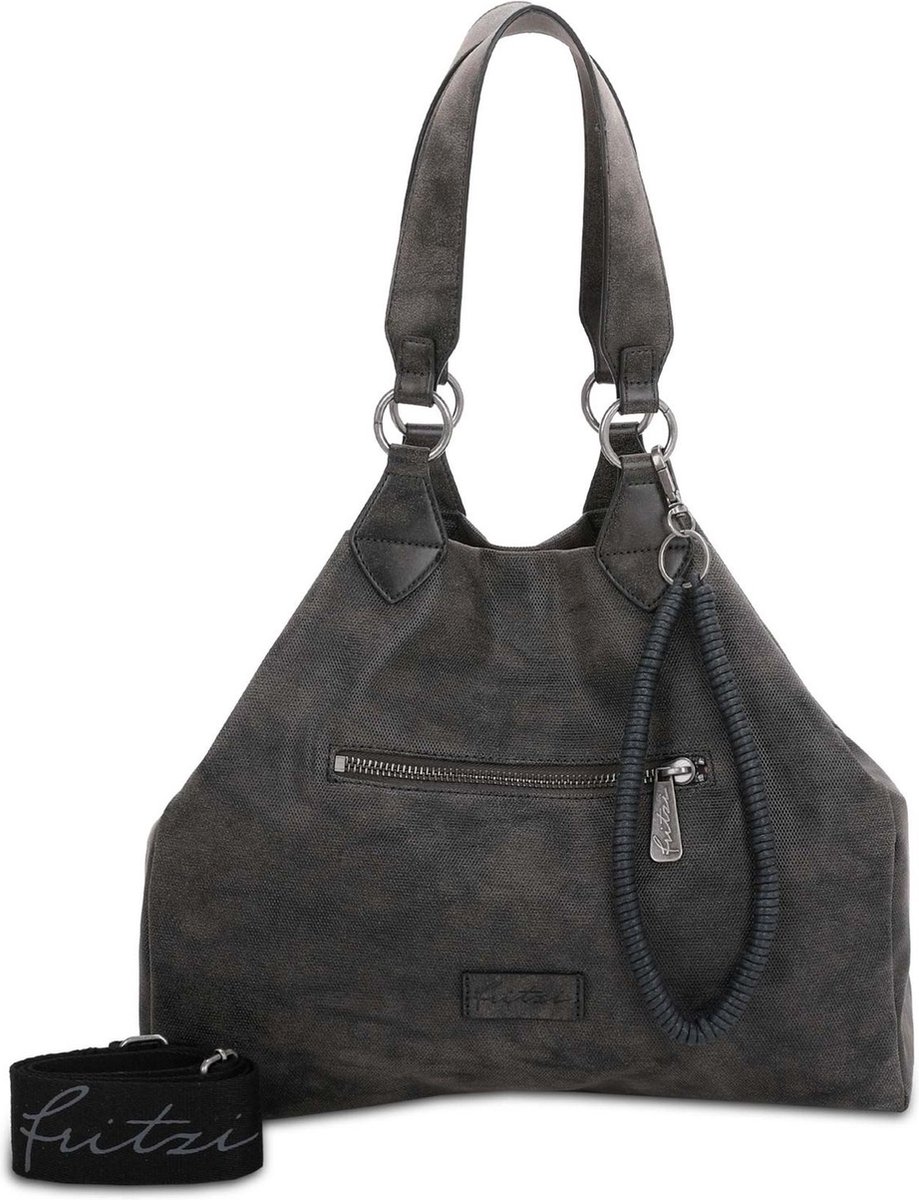 Fritzi aus Preußen Schoudertas Rub Iggi01 Shoulder Bag Black Idol Donkergrijs