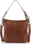 Cognac leren schoudertas van The Chesterfield Brand, met zichtbare naden en metalen details.