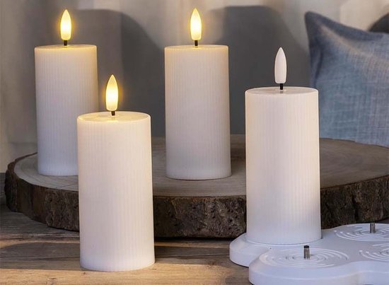 LED Kaarsen sans flamme rechargeables Hi - Set de 4 avec fonction minuterie et chargeur USB-C