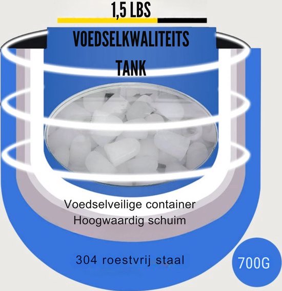 Professionele ijsblokjesmaker - 12KG - Grijs - 12L - Compact ontwerp van Pro — afbeelding 4