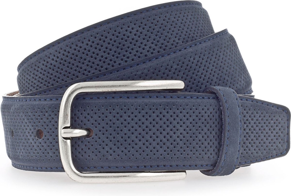 Vanzetti Leren Riem Leather Belt W115 Navy Donkerblauw