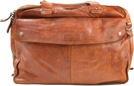 HAROLD'S Cuir Sac de bureau Sac d'ordinateur portable pour ordinateur portable Submarine Businessbag Cognac Brun