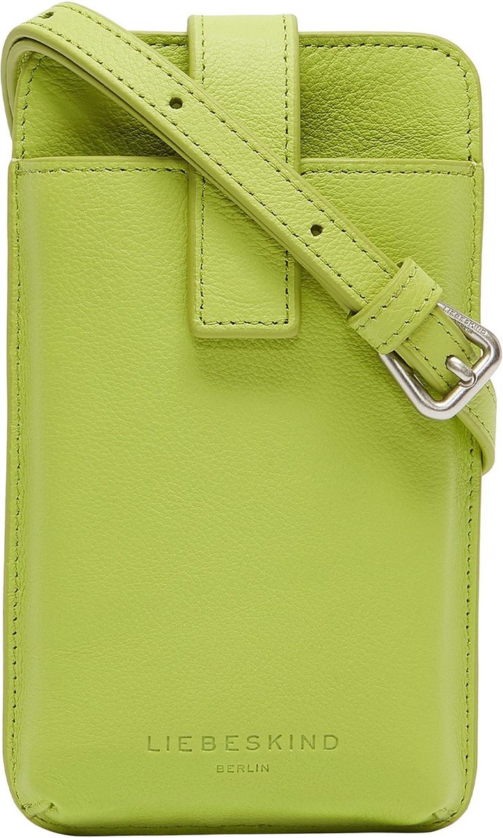 LIEBESKIND BERLIN Leren Telefoontasje Schoudertas Harris Mobile Pouch Neon Garden Lichtgroen