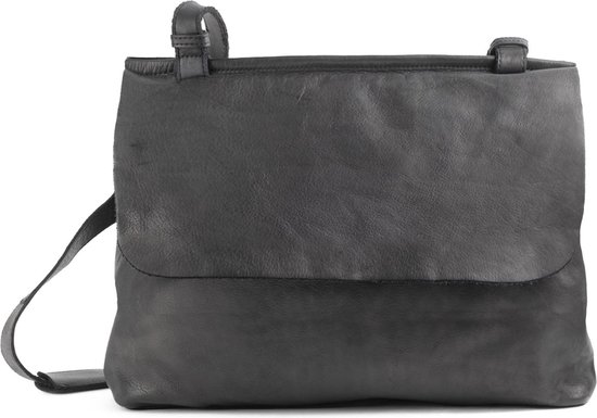 HAROLD'S Cuir Sac à épaule bandoulière Sac à épaule Submarine Shoulderbag Flap Black Noir